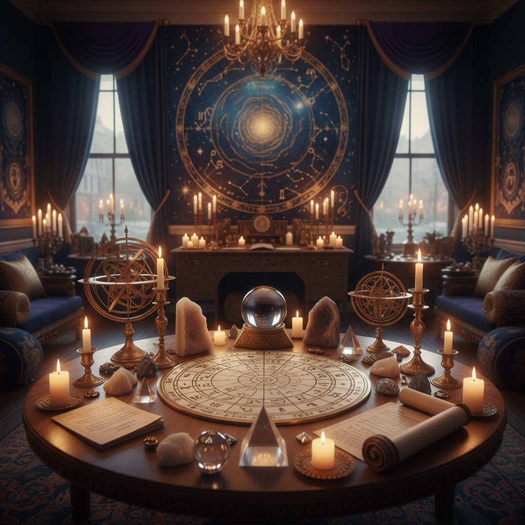 Expert Indian astrologer performing birth chart reading in Boston