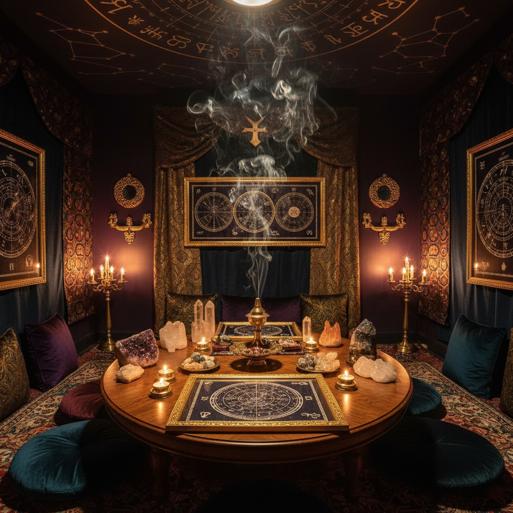 Indian astrologer providing horoscope reading in Boston studio