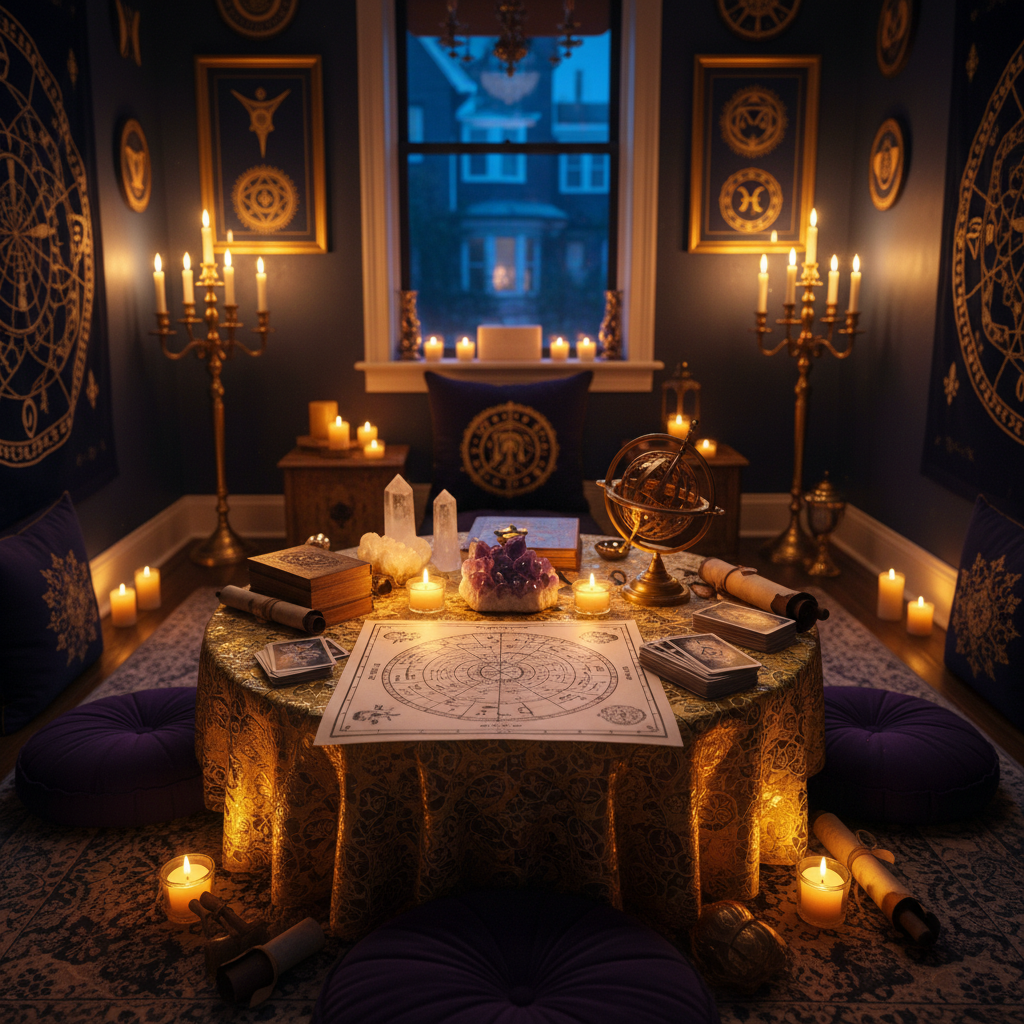 Indian astrologer offering Vedic astrology services in Boston office