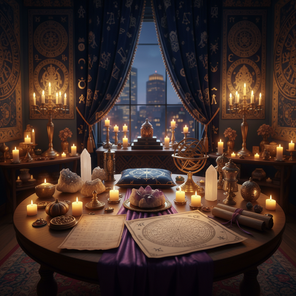 Indian astrologer offering Vedic astrology reading in Boston studio