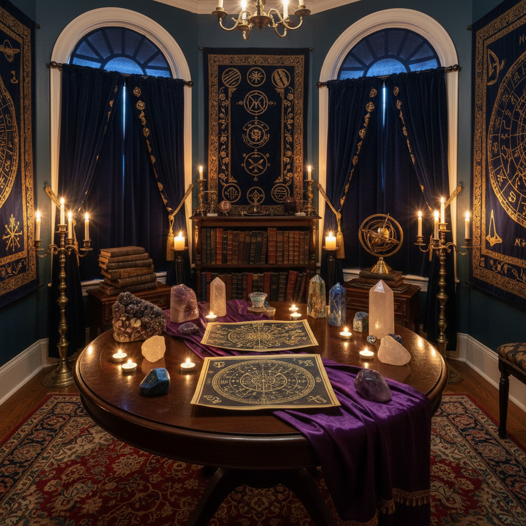 Indian astrologer consulting client with Vedic astrology in Boston