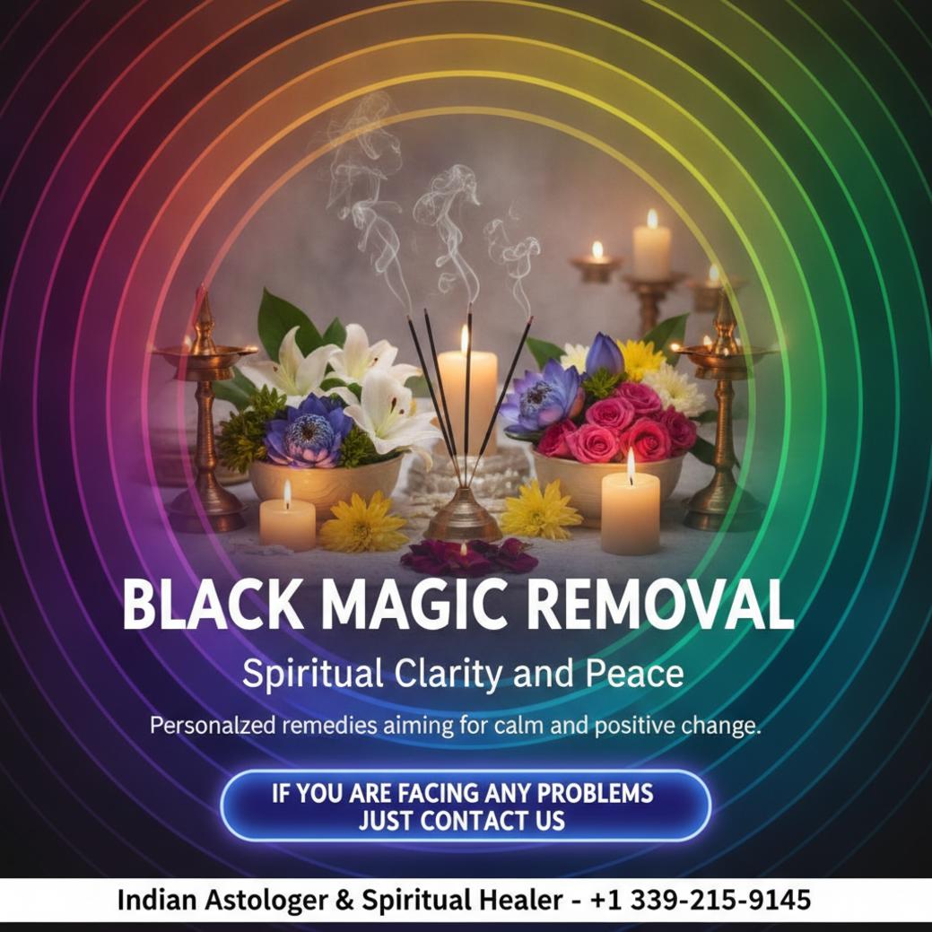 Black magic removal altar with lamps and incense in Stoneham
