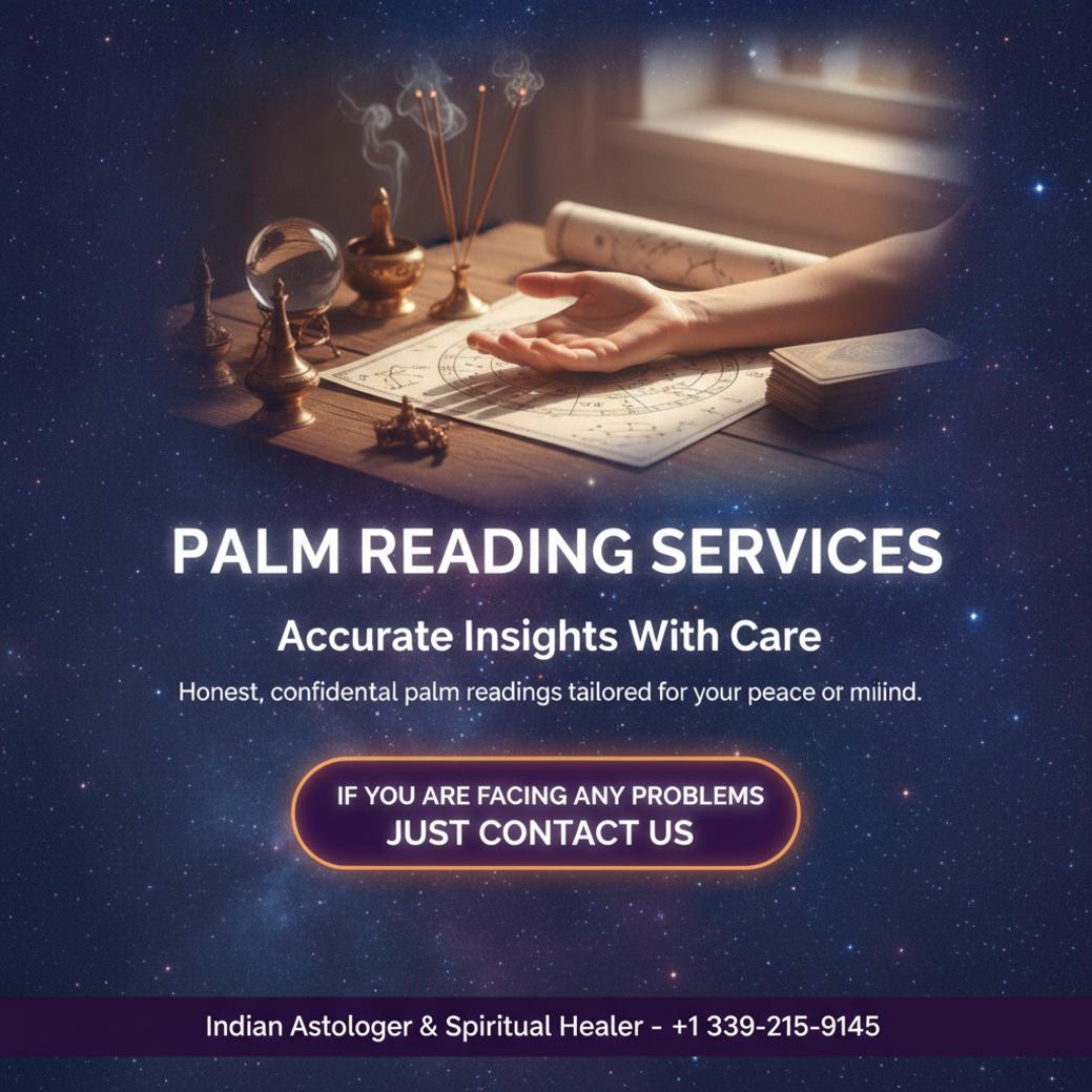 Palm reading setup with astrological tools in Burlington MA practice