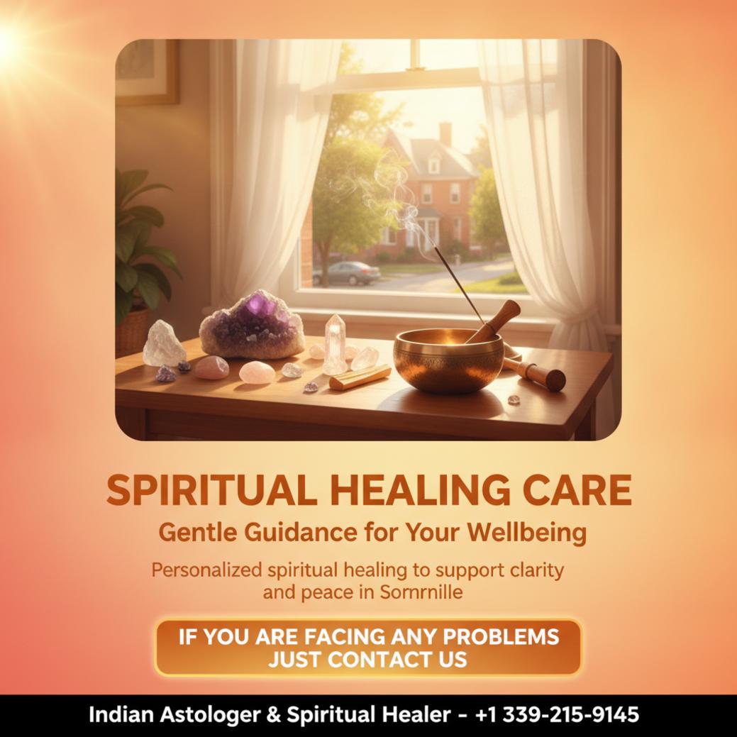 Spiritual healing setup with crystals and incense in Somerville MA