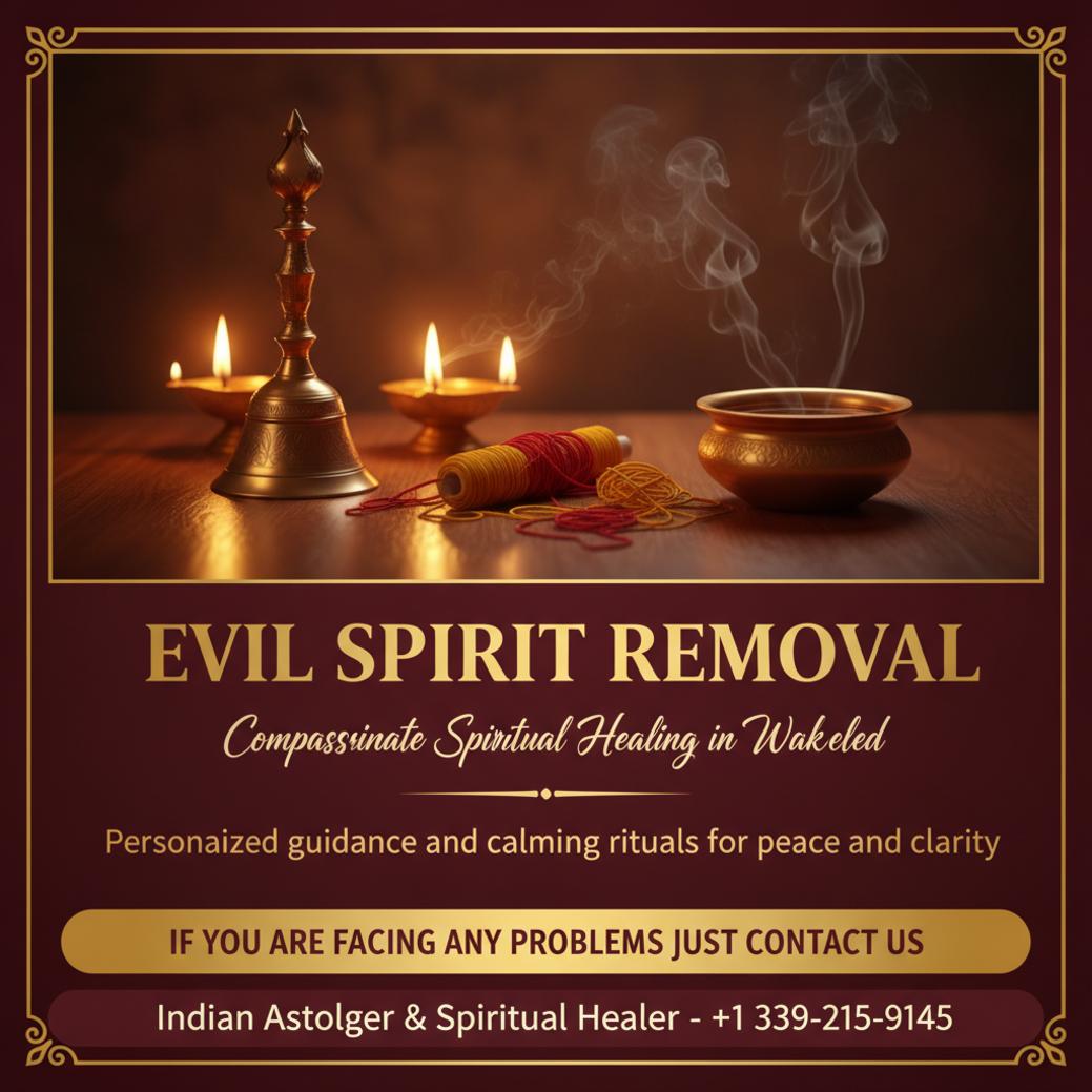 Evil spirit removal ritual setup peaceful spiritual space Wakefield MA
