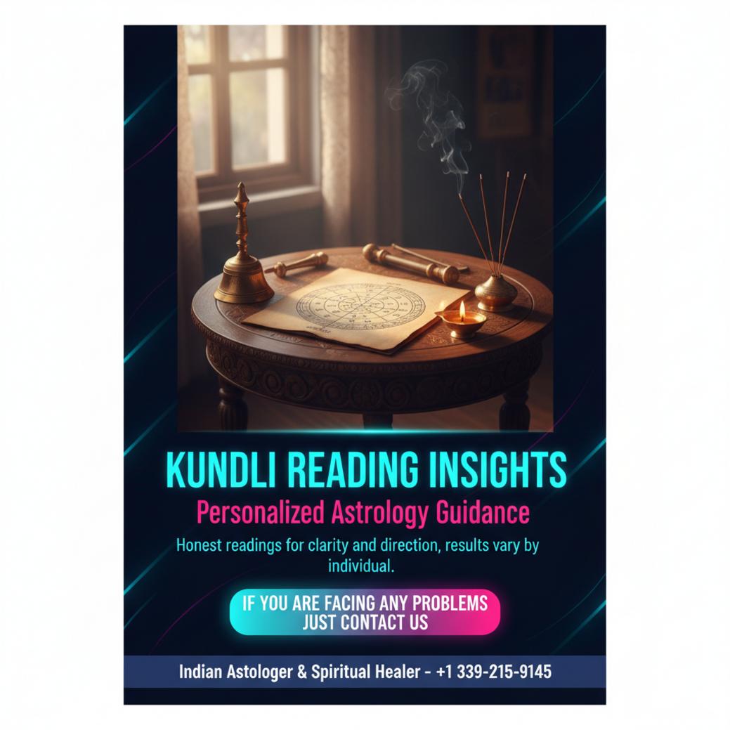 Kundli reading chart with Vedic astrology tools in Wilmington MA calm room